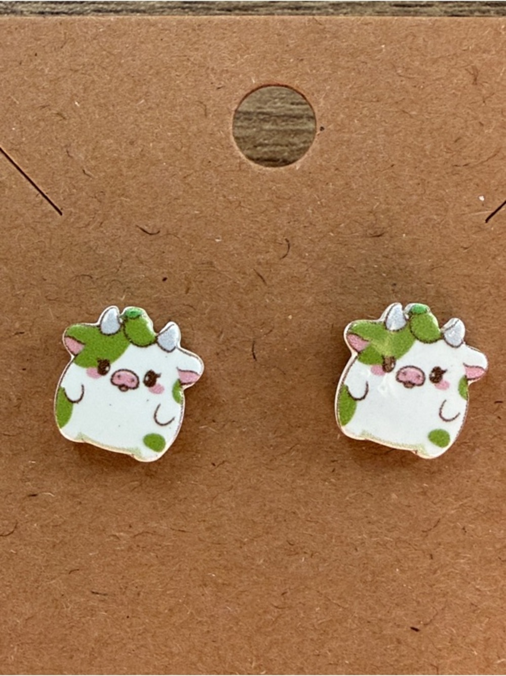 Cow Fruit Resin Stud Nickel Free Earrings NEW PICK ONE Banana Peach Lemon ETC - Picture 3 of 10